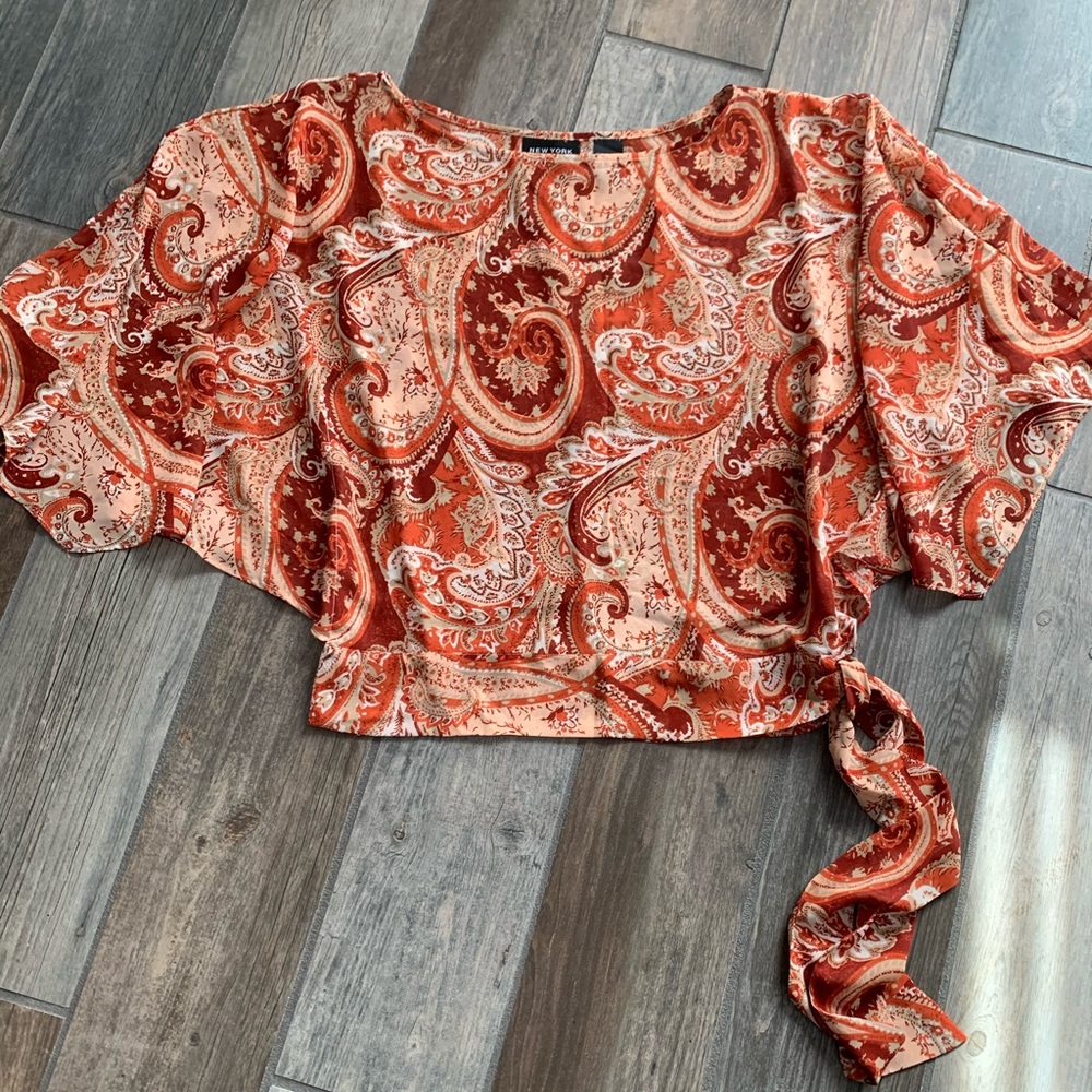 New York and Company Burnt Orange Blouse